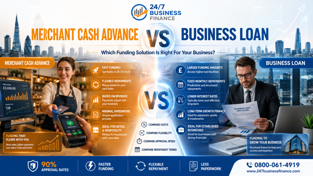 Merchant Cash Advance vs Business Loan: Which Is Better for UK Businesses? 247 Business Finance