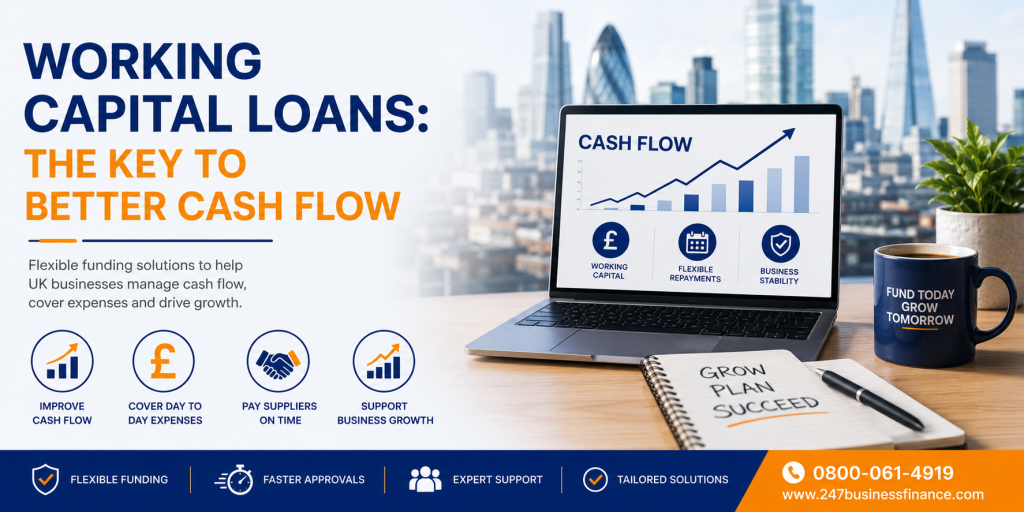 Working capital loans helping UK SMEs improve cash flow and business growth – 247 Business Finance. We offer effective and efficient financial solutions and consultancy across UK.