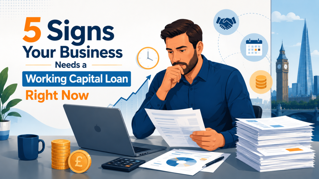 UK small business owner reviewing cash flow and working capital loan options
