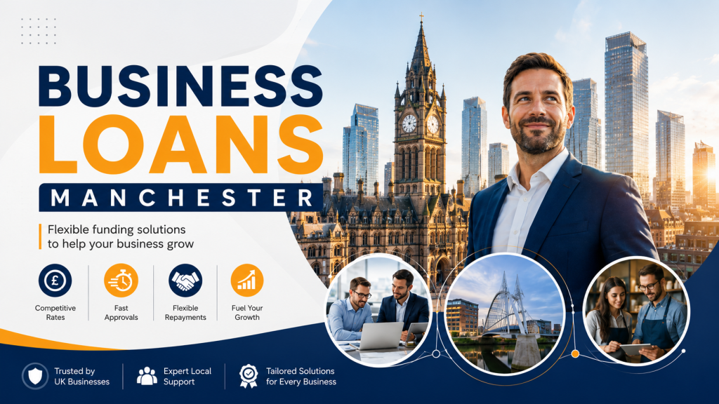 Manchester business owner discussing business loan and SME finance options with a financial adviser
